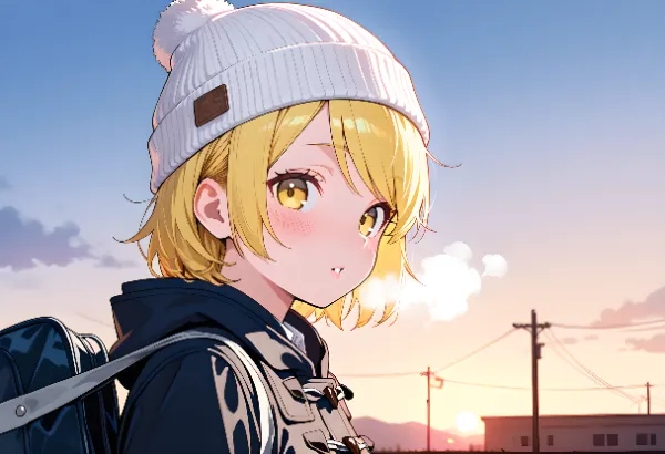 【ニットキャップ】冬の帰り道