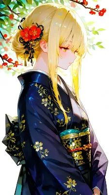 梅の花と髪飾り