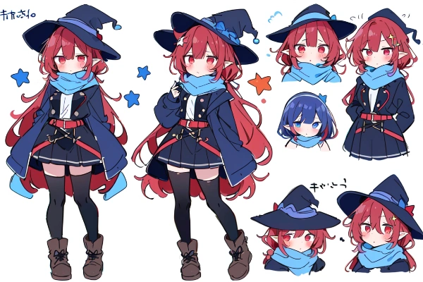 設定資料集。うちの子。赤髪赤眼のエルフ。