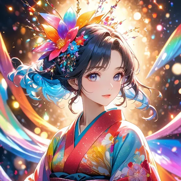 花冠の少女と虹の幻想