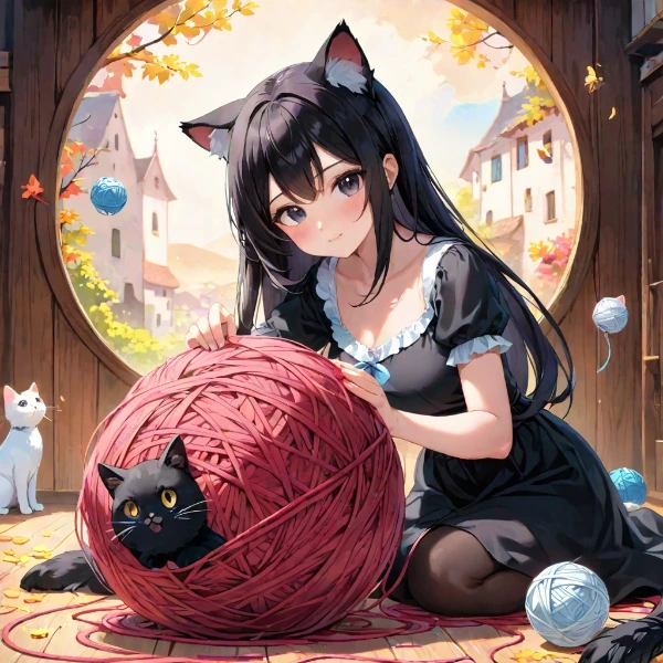 猫耳少女の毛糸玉冒険