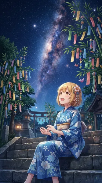 天の川に願いを紡ぐ夏の夜