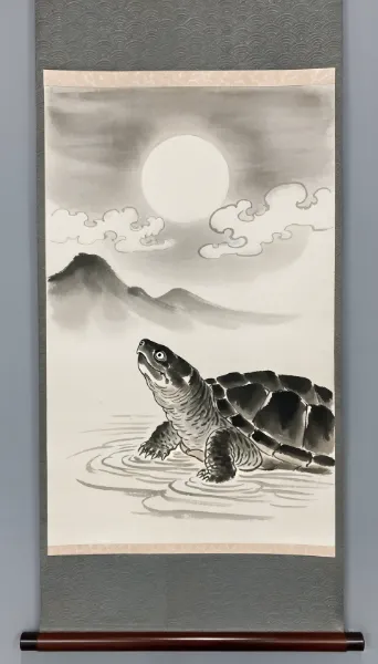 月影に浮かぶスッポンの旅立ち