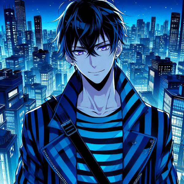 青ストライプ柄な、黒髪短髪男性★その2(7枚)