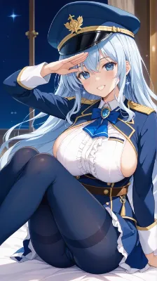 謎の服で敬礼
