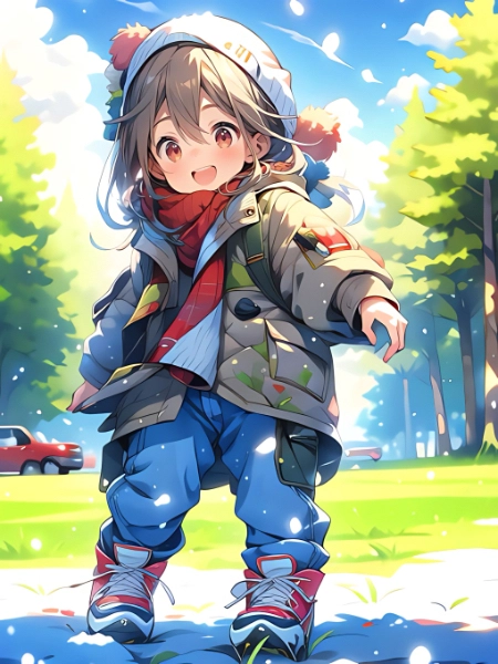 雪だー！わーい！