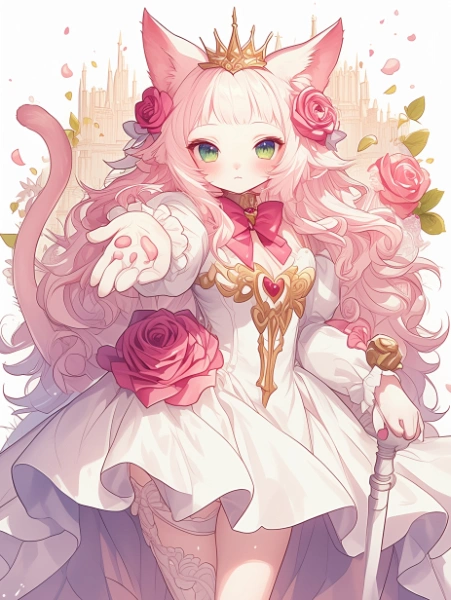 No.1097 薔薇のお城のローズプリンセス✕猫