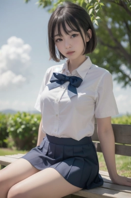学校帰り、公園でデート