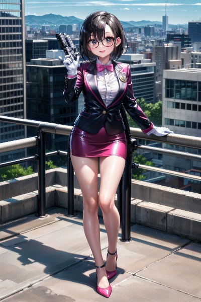 エージェント風　スーツ眼鏡っ娘