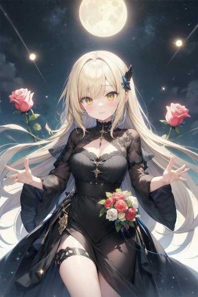 月の少女は薔薇も似合う