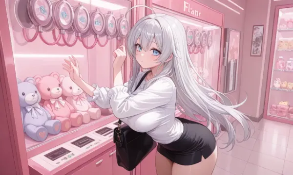 8月15日のお題銀髪ちゃん「UFOキャッチャー」