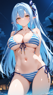 水色髪サイドアップちゃん