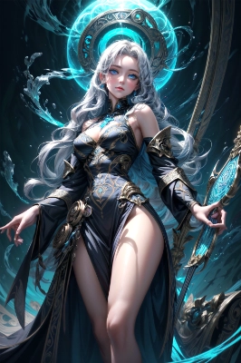 alluring wizard with blue eyes