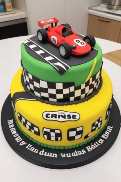 Racing car decoration cake