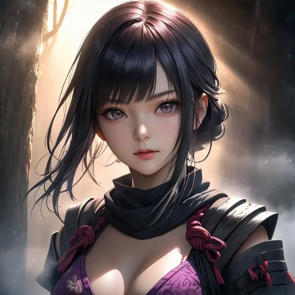 霧に佇む紫の戦士