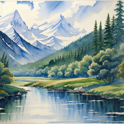 水彩の風景画