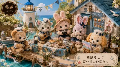 青い港で奏でるぬいぐるみたちの夏