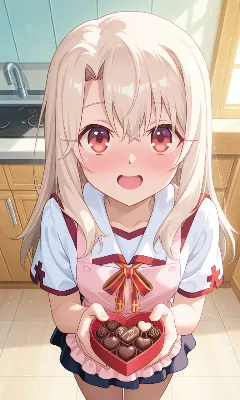 チョコづくりをするイリヤちゃん