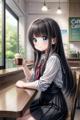 カフェで佇む