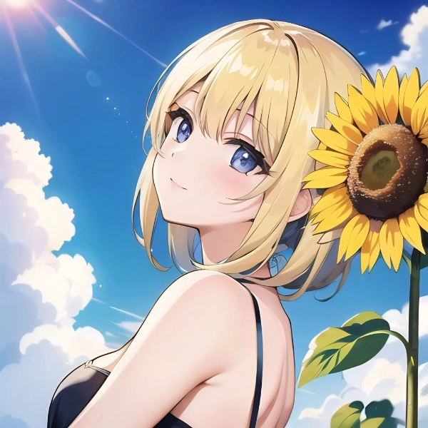 ひまわりがよく似合う女の子