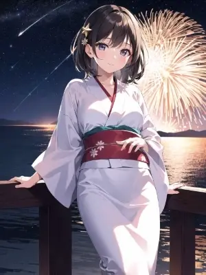 花火と女の子