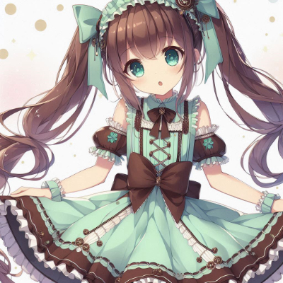 チョコミントカラーのドレス