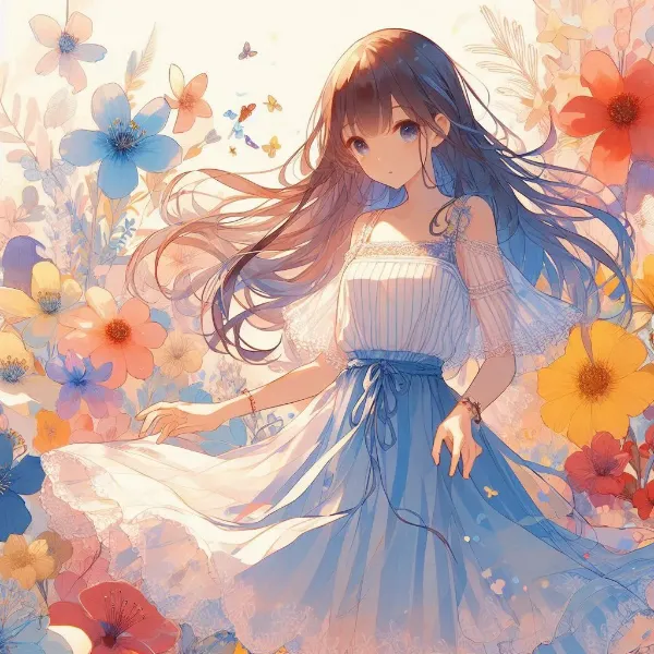 花畑に舞う少女のささやき