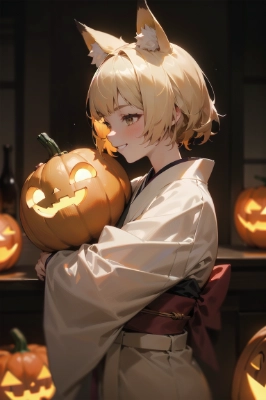 ハロウィンを楽しむ狐さん