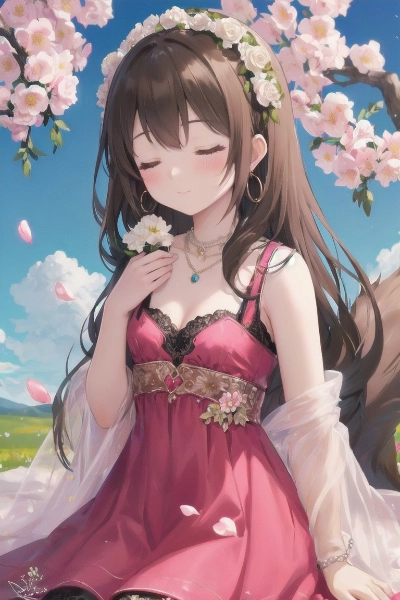 花と可愛い女の子🌸