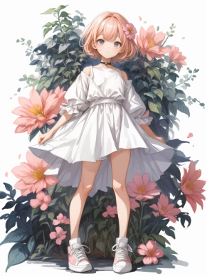 pink sneakers girl