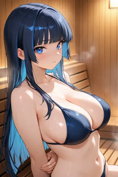 混浴サウナに入っている警察ちゃん