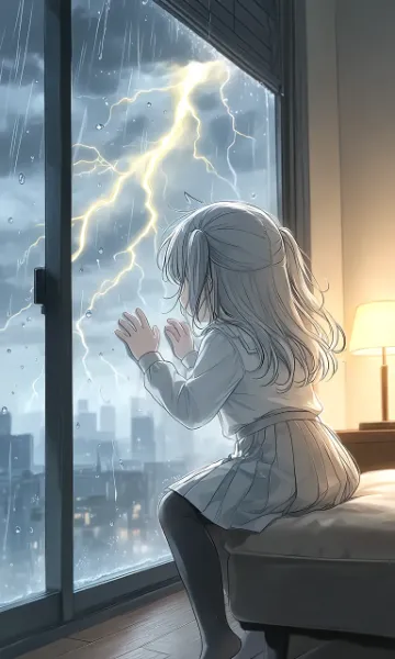 「ひえぇ雷怖い…」