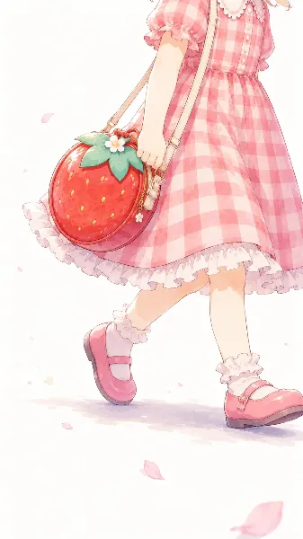 いちごバッグの少女