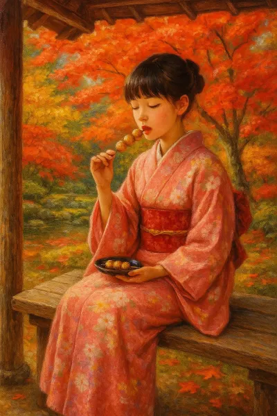 秋風に舞う団子の誘惑