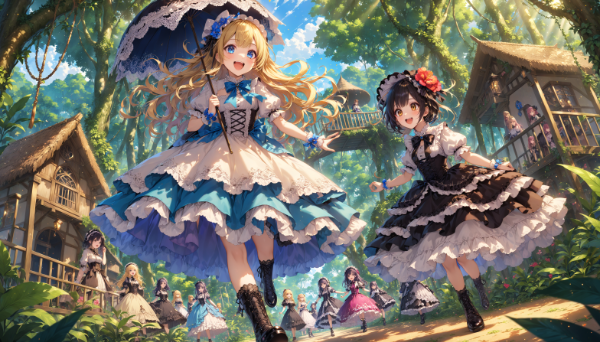 黒髪＆ブロンド・ゴスロリ族の村