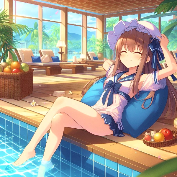 室内プールと女の子達★(4枚)