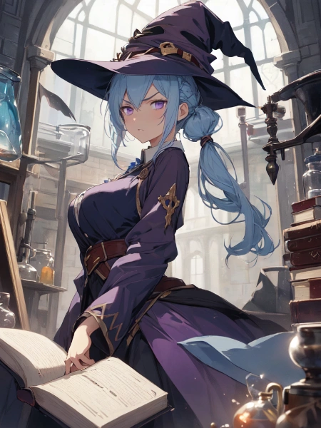 ぷんぷん青髪魔法少女