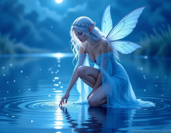 静寂の湖、青の精霊