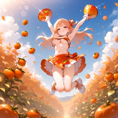 柿とチアガール