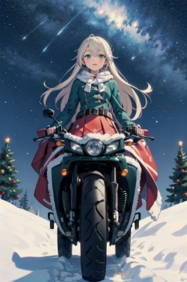 ChristmasとBikeと姫