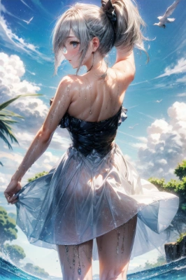 水辺の女性
