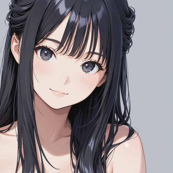 黒髪の少女と秘密の微笑み