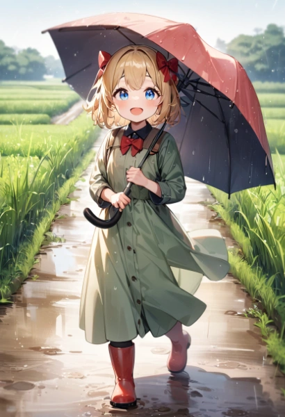 傘さしておでかけー