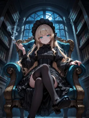 満月の書庫でパイプをくゆらす少女探偵