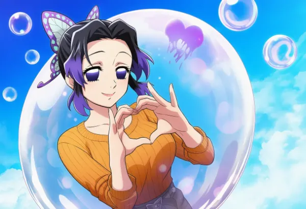 鬼滅の刃の胡蝶しのぶのシャボン玉画像