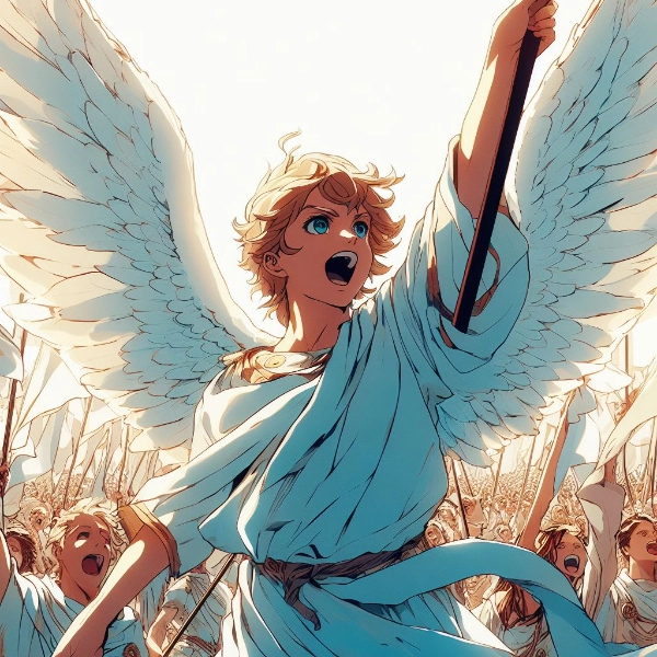 群衆を導く天使