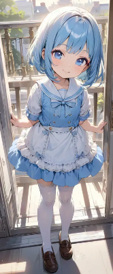 朝の青髪さん