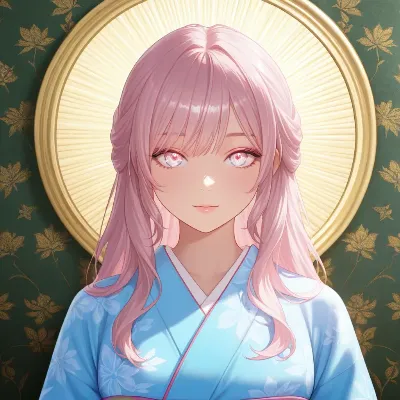 光輪に包まれた桜髪の少女