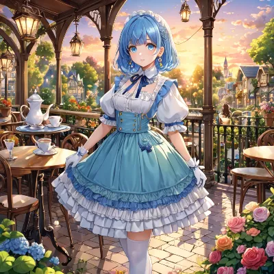 夕暮れのカフェ