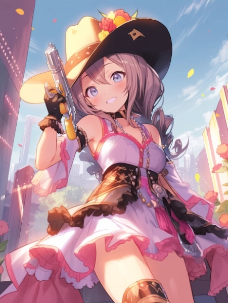 No.648 投稿作品4MIX　サンシャインシティ✕未来都市のメタリックガール✕ローズプリンセス✕カウガール